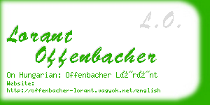 lorant offenbacher business card